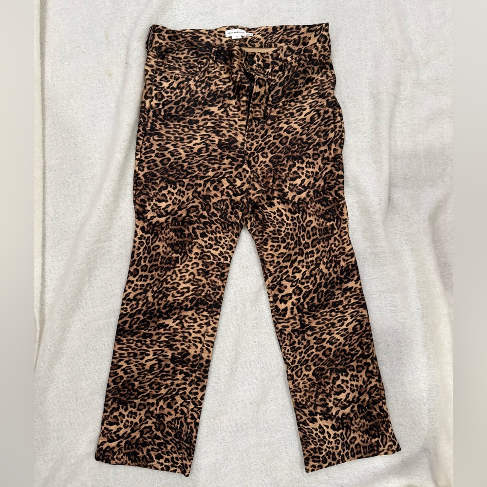 Good American Leopard Print Pants in Tan & Black